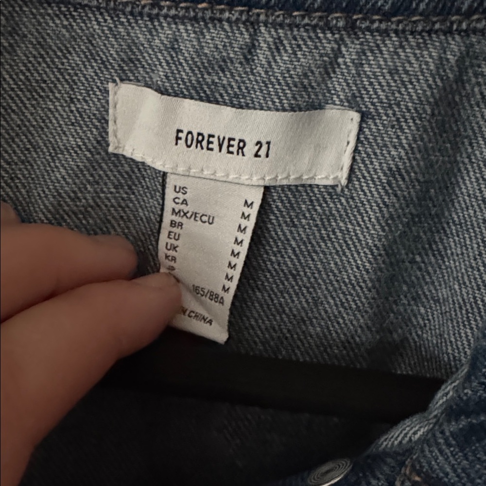 Button-Front Denim Shirt Dress in Medium Wash - Picture 4 of 4